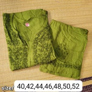 Chikankari pant kurty  set